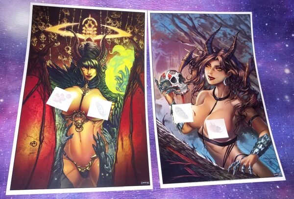 Αφίσα Kickstarter Print Limited Edition Art Lady Death & Hell Witch Poster
