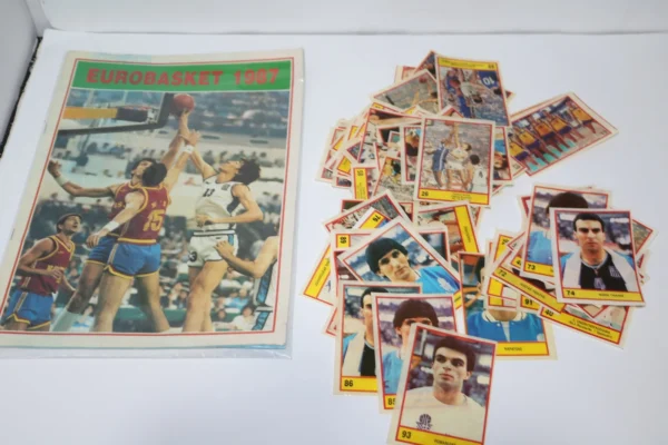 Άλμπουμ Ευρωμπάσκετ 1987 έχει 91 Χαρτάκια (Λείπουν τα 25, 46, 84, 90 – τα 84 και 90 Δεν Εκδόθηκαν)