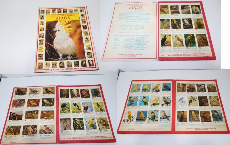 Άλμπουμ Birds Καρουζέλ έχει 187 Χαρτάκια ( Λείπουν τα 24, 72, 144, 168, 192) που μάλλον δεν εκδόθηκαν