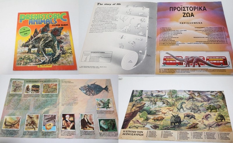 Άλμπουμ Prehistorical Animals Panini Συμπληρωμένο