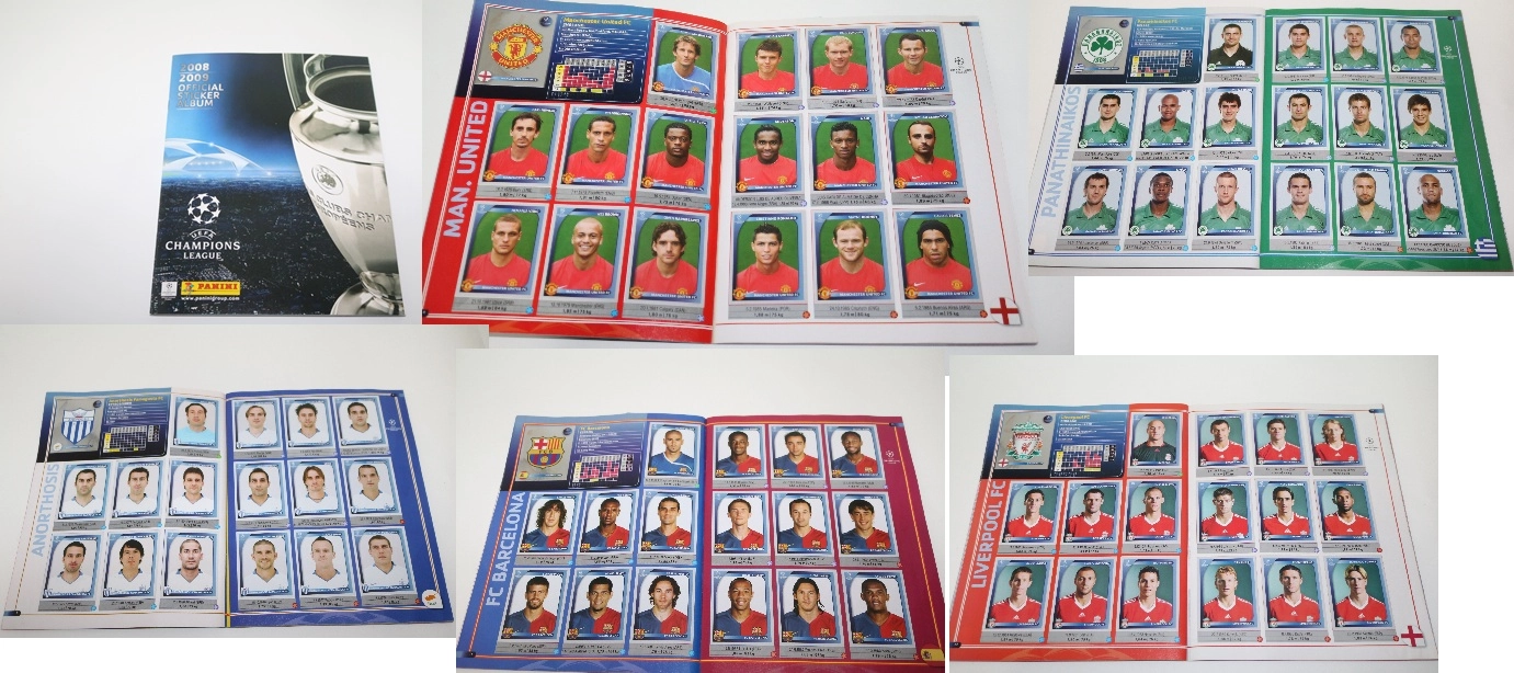 Άλμπουμ UEFA Champions League 2008–2009 Συμπληρωμένο, με ομάδες Ανόρθωση και Παναθηναϊκός